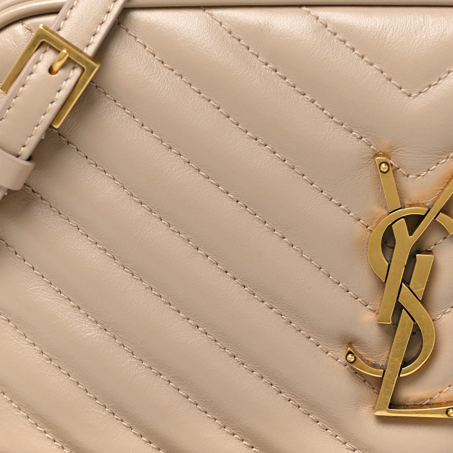 Calfskin Matelasse Monogram Lou Camera Bag Dark Beige