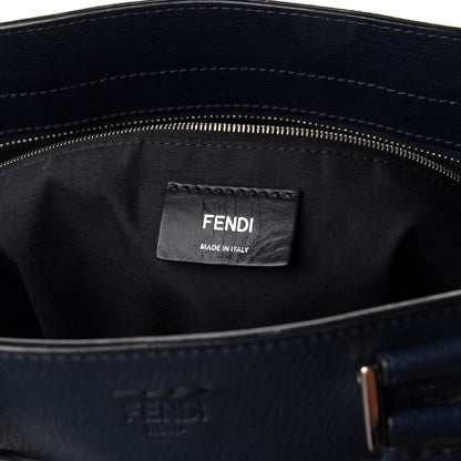 Fendi Vitello Elite Flamingo Shopping Tote Bag Blue Notte 8 of 11