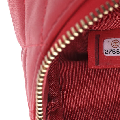 Chanel Lambskin Quilted Small Cosmetic Case Red 7 of 9