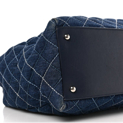 Chanel Denim Quilted Large Coco Handle Shopping Tote Blue 8 of 9