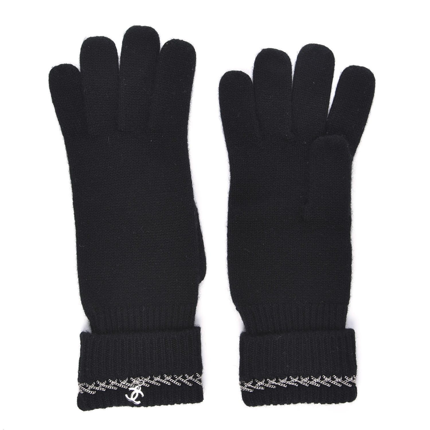 Chanel Cashmere Chain CC Gloves Black 1 of 4