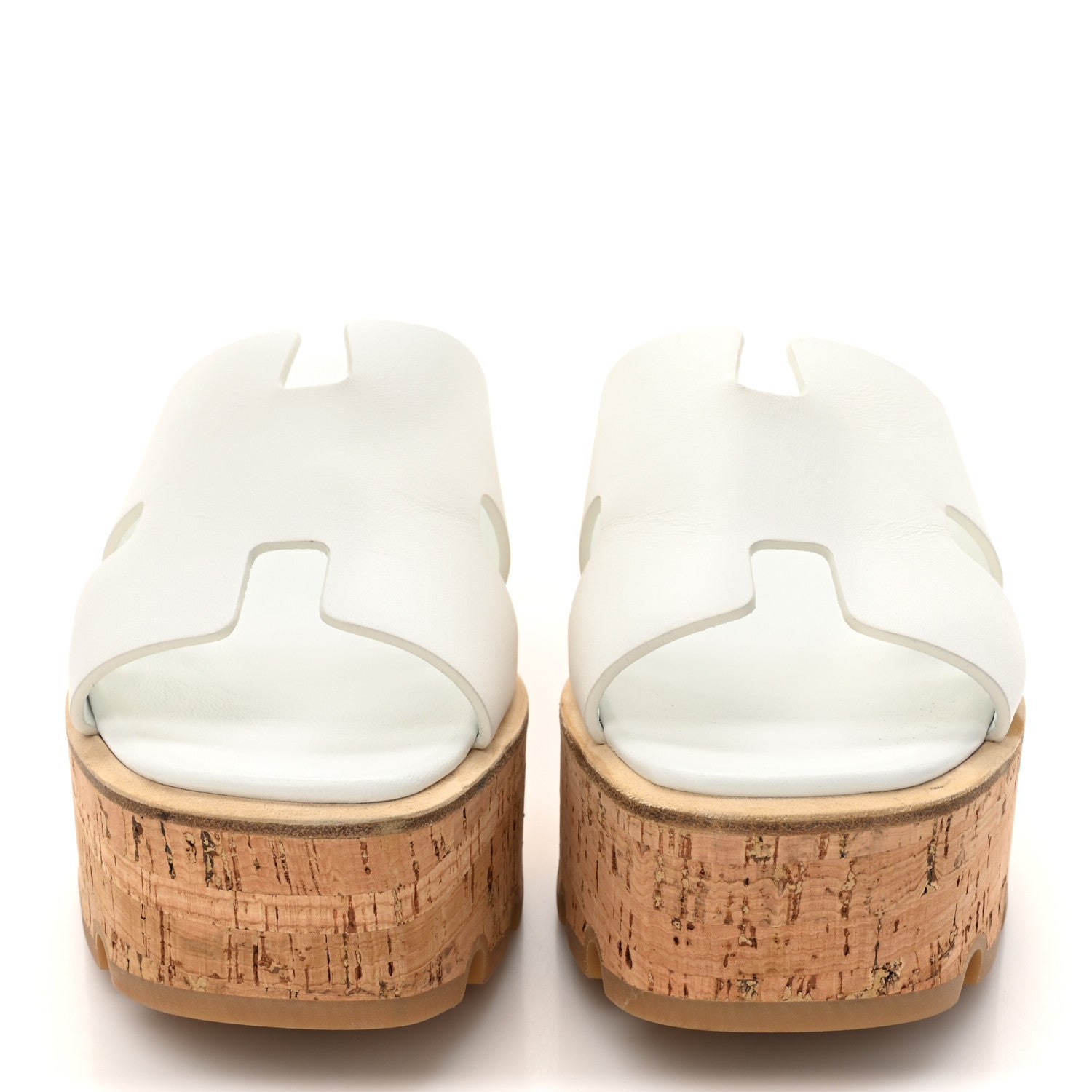Hermes Calfskin Cork Eze 30 Sandals 36 White 3 of 11