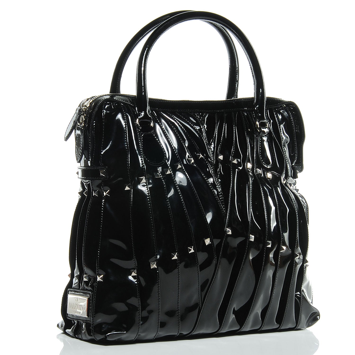 Valentino Garavani Patent Maizeon Studded Tote Black 3 of 7