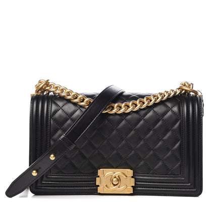 Chanel Lambskin Quilted Medium Boy Flap Black 1 of 18