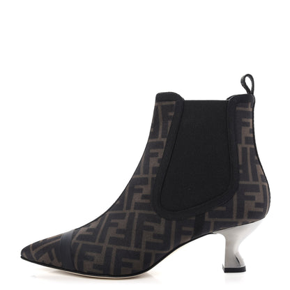 Fendi Mesh Tulle FF Colibri 55mm Ankle Booties 39 Tobacco Moro Black 1 of 10