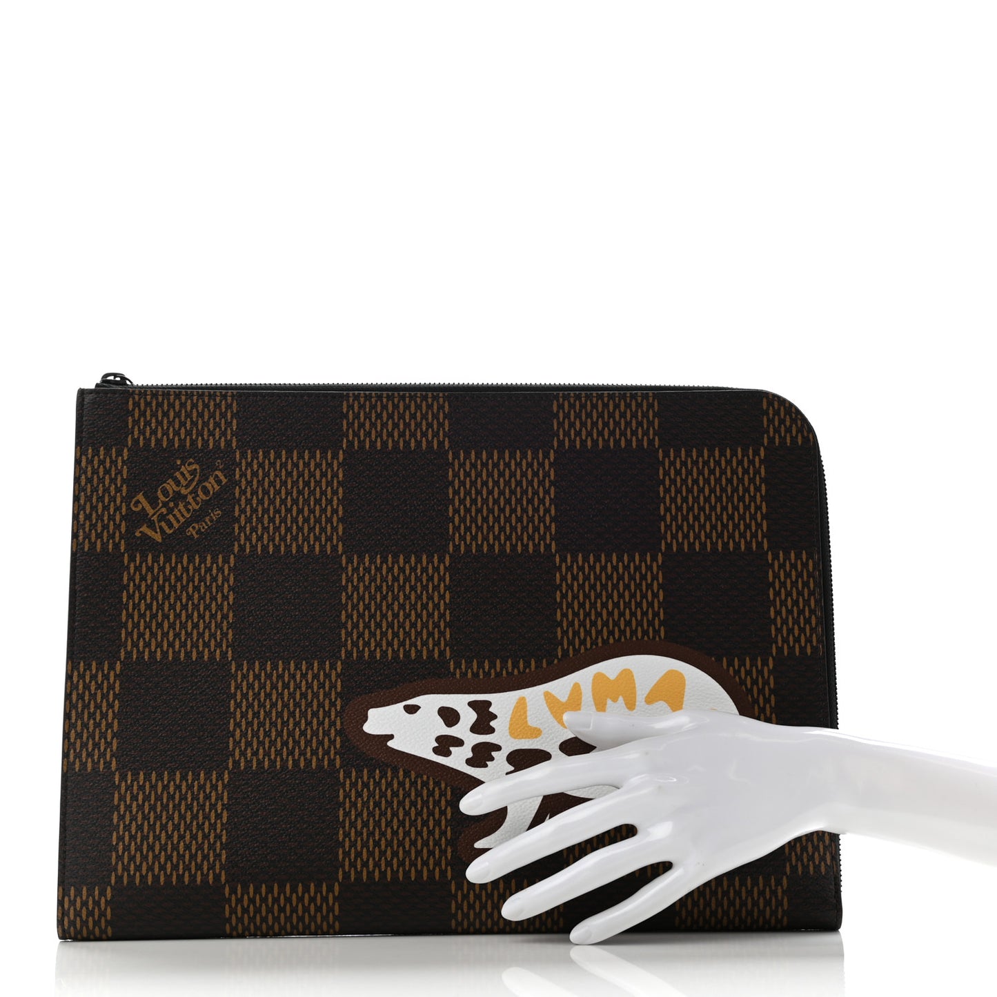 X NIGO Giant Damier Ebene Bear Pochette Jour GM