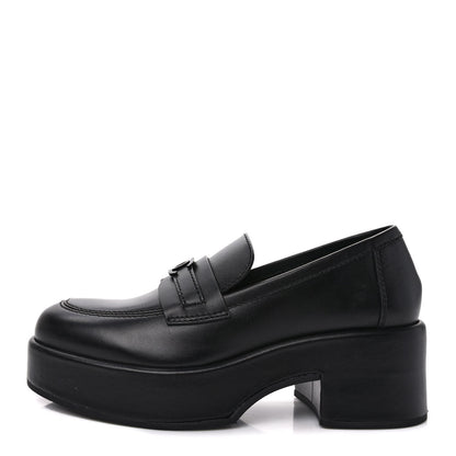 Chanel Calfskin CC Platform Loafers 38 Black 1 of 8