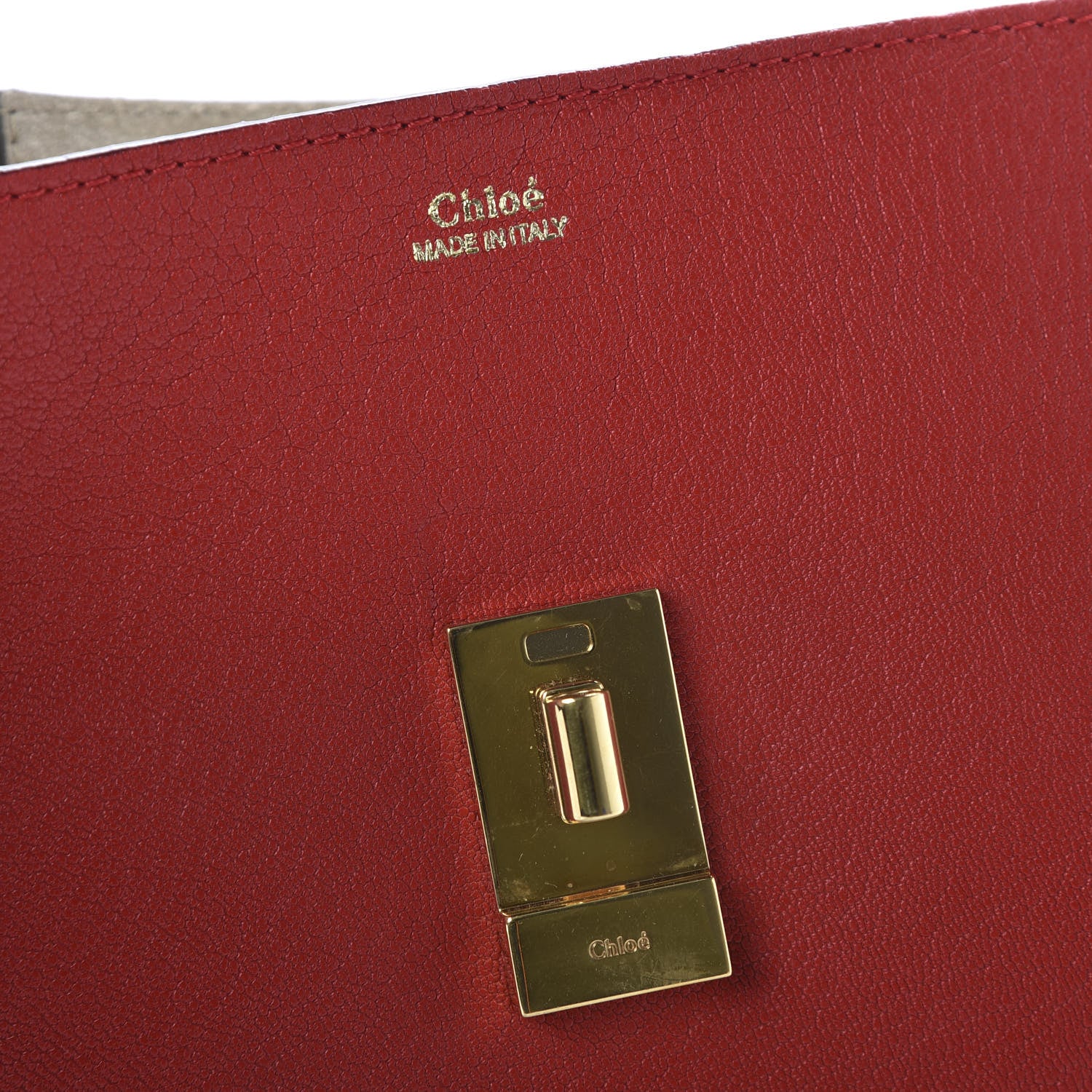 Chloe Grained Lambskin Drew Shoulder Bag Plaid Red 9 of 10