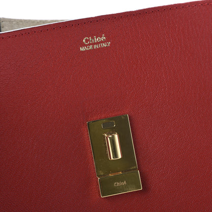 Chloe Grained Lambskin Drew Shoulder Bag Plaid Red 9 of 10
