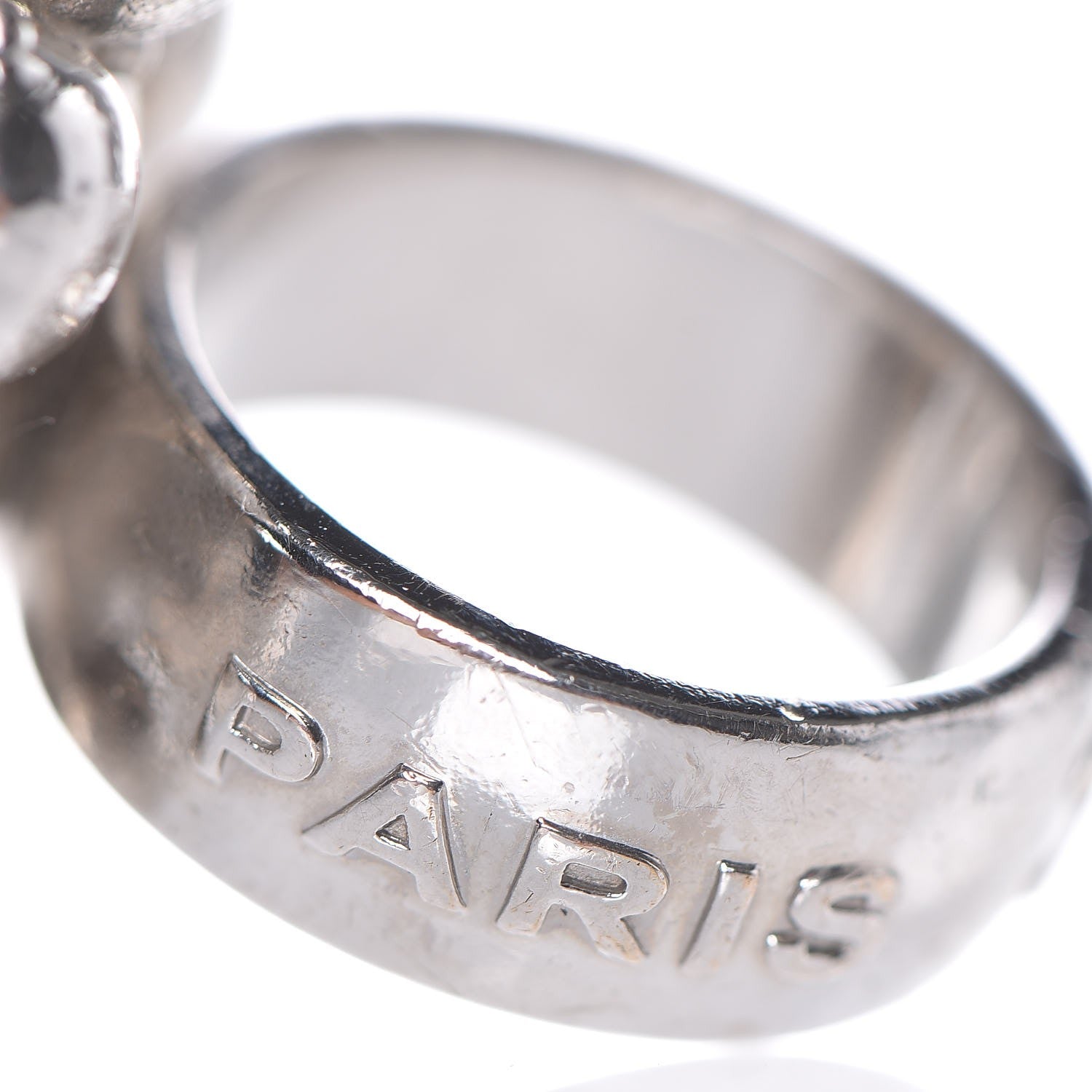 FASHIONPHILE CHANELCrystalCCRingSilver6.5 3 of 6
