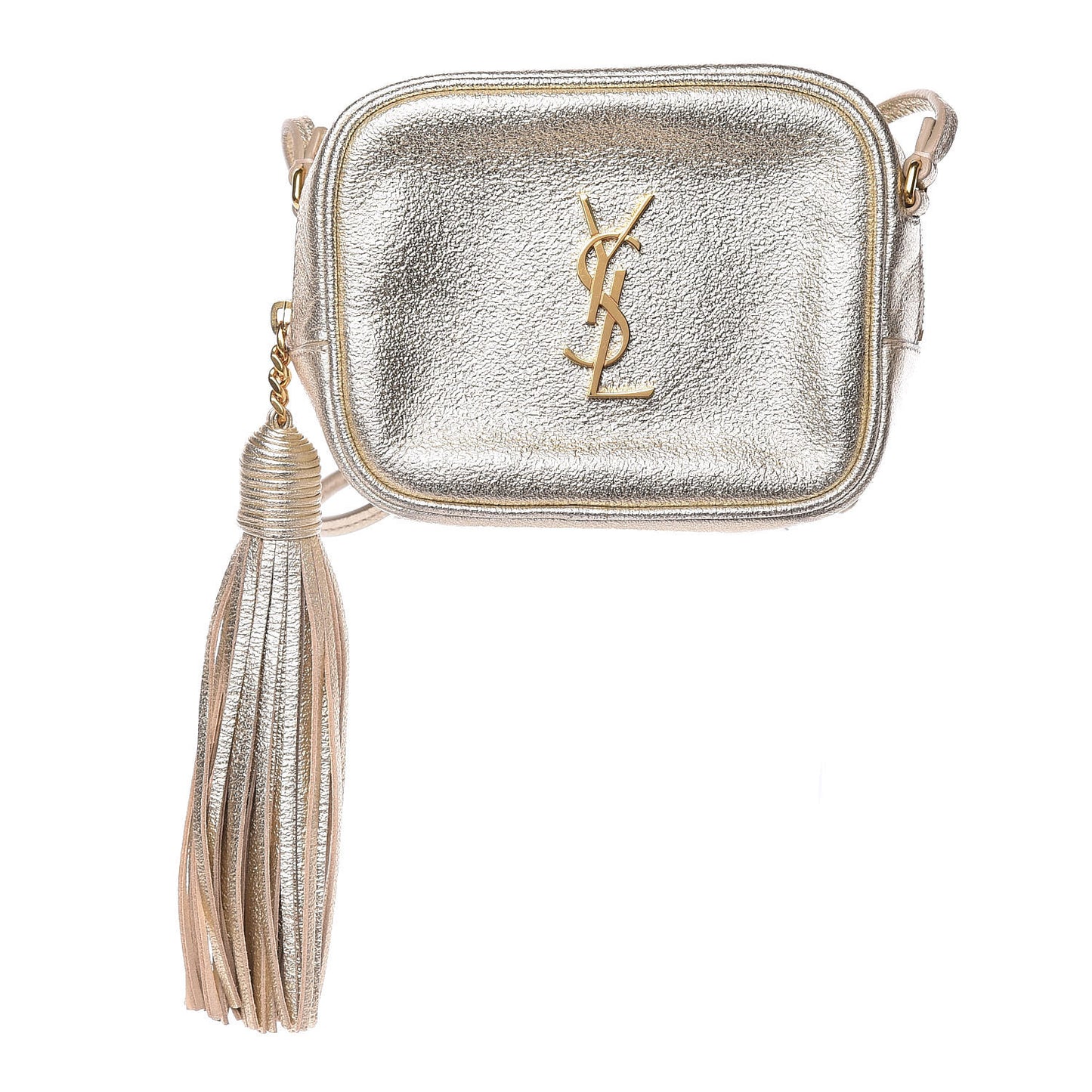 Metallic Calfskin Monogram Blogger Bag Gold