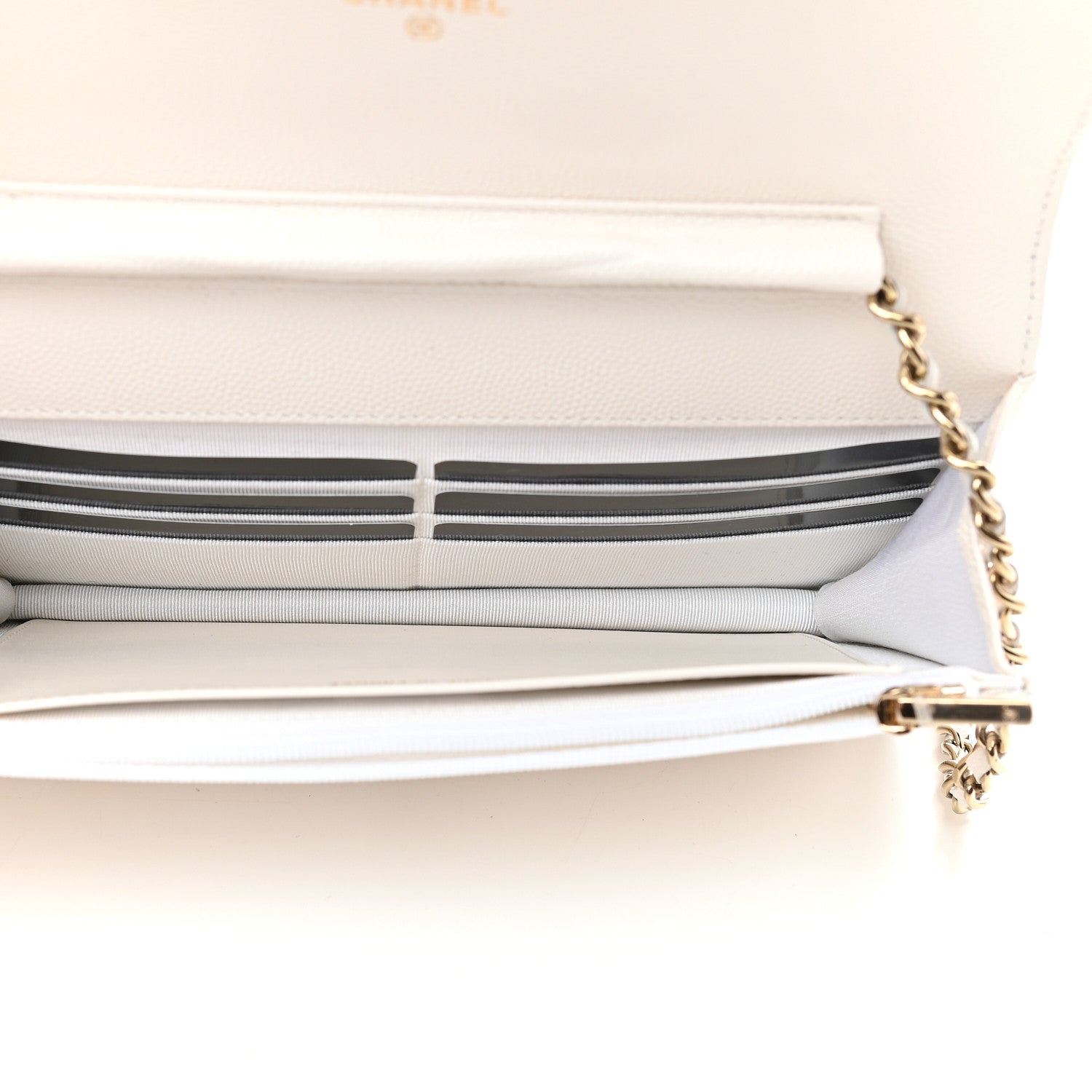 Chanel Caviar Quilted Wallet On Chain WOC White 5 of 10