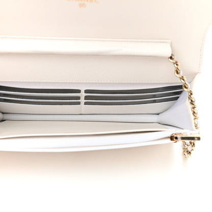 Chanel Caviar Quilted Wallet On Chain WOC White 5 of 10