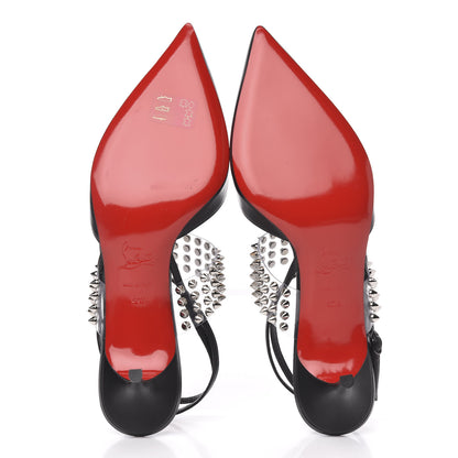 Christian Louboutin Nappa PVC Levita 55 Slingback 40.5 Version Black 5 of 8