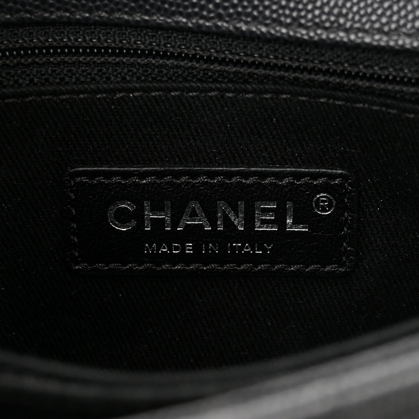 Caviar Chevron Quilted Mini Coco Handle Flap Dark Grey
