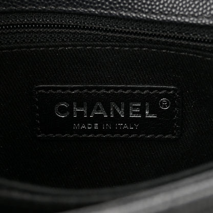 Chanel Caviar Chevron Quilted Mini Coco Handle Flap Dark Grey 6 of 10