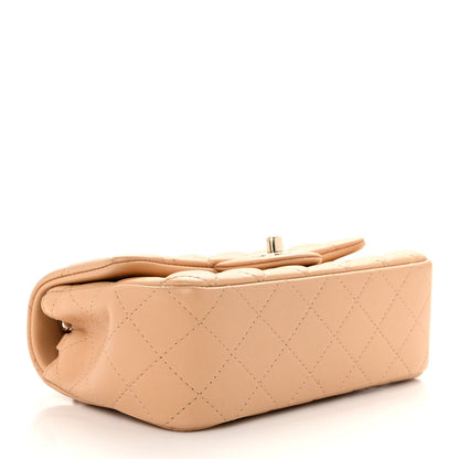 Chanel Lambskin Quilted Mini Rectangular Flap Beige 4 of 13
