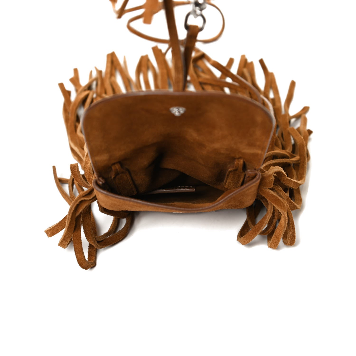 Saint Laurent Suede Fringe Toy Monogram Anita Crossbody Bag Light Ocre 4 of 6
