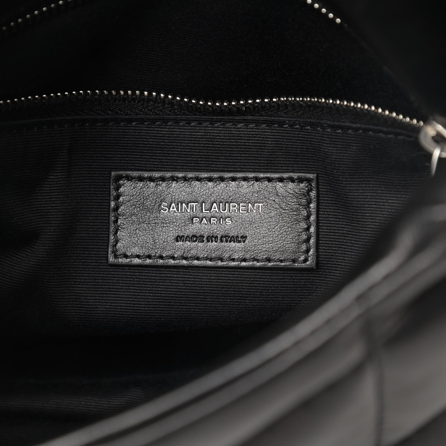 Saint Laurent Lambskin Quilted Toy Loulou Puffer Monogram Chain Satchel Black 6 of 11
