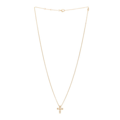 Van Cleef & Arpels 18K Yellow Gold Diamond Cross Pendant Necklace 3 of 4