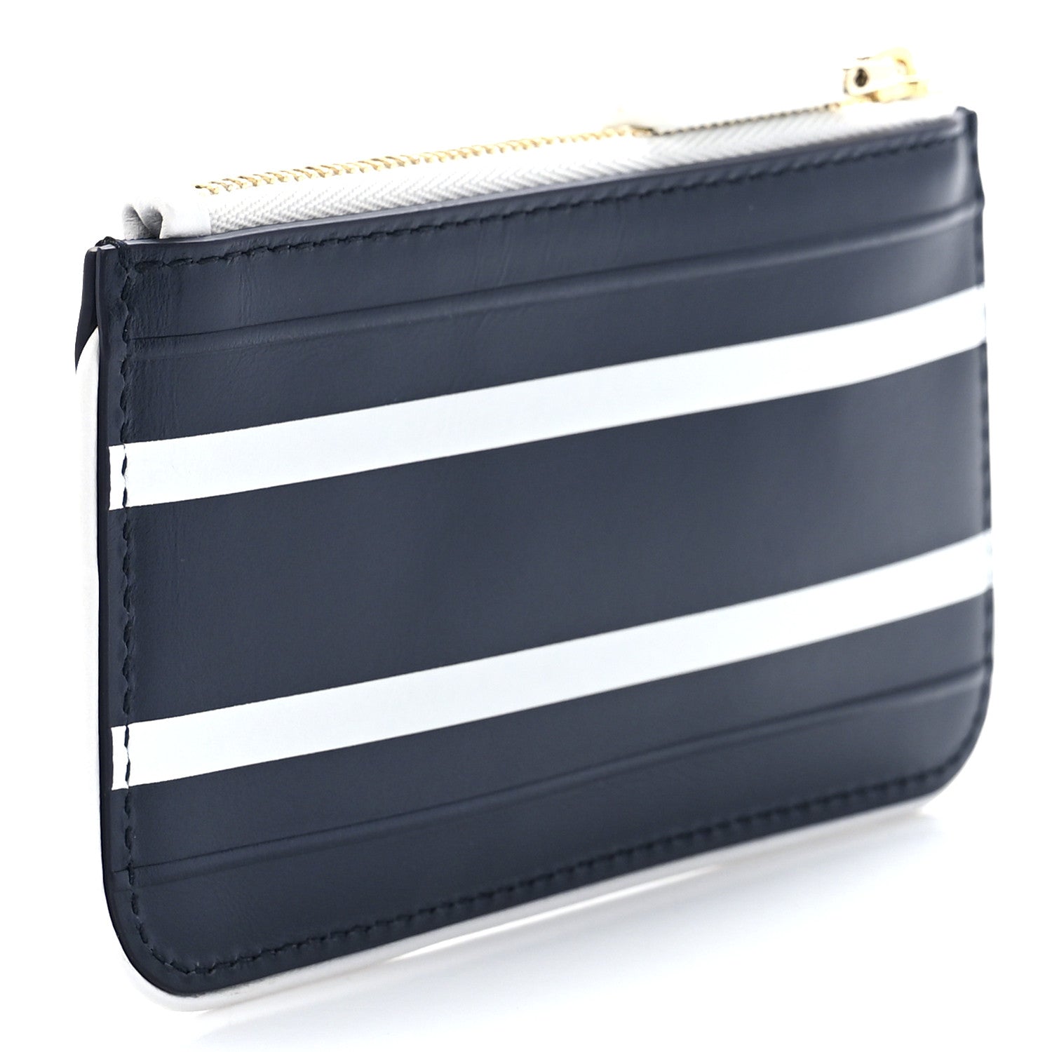 Christian Dior Calfskin Vibe Zip Key Wallet Blue White 3 of 10