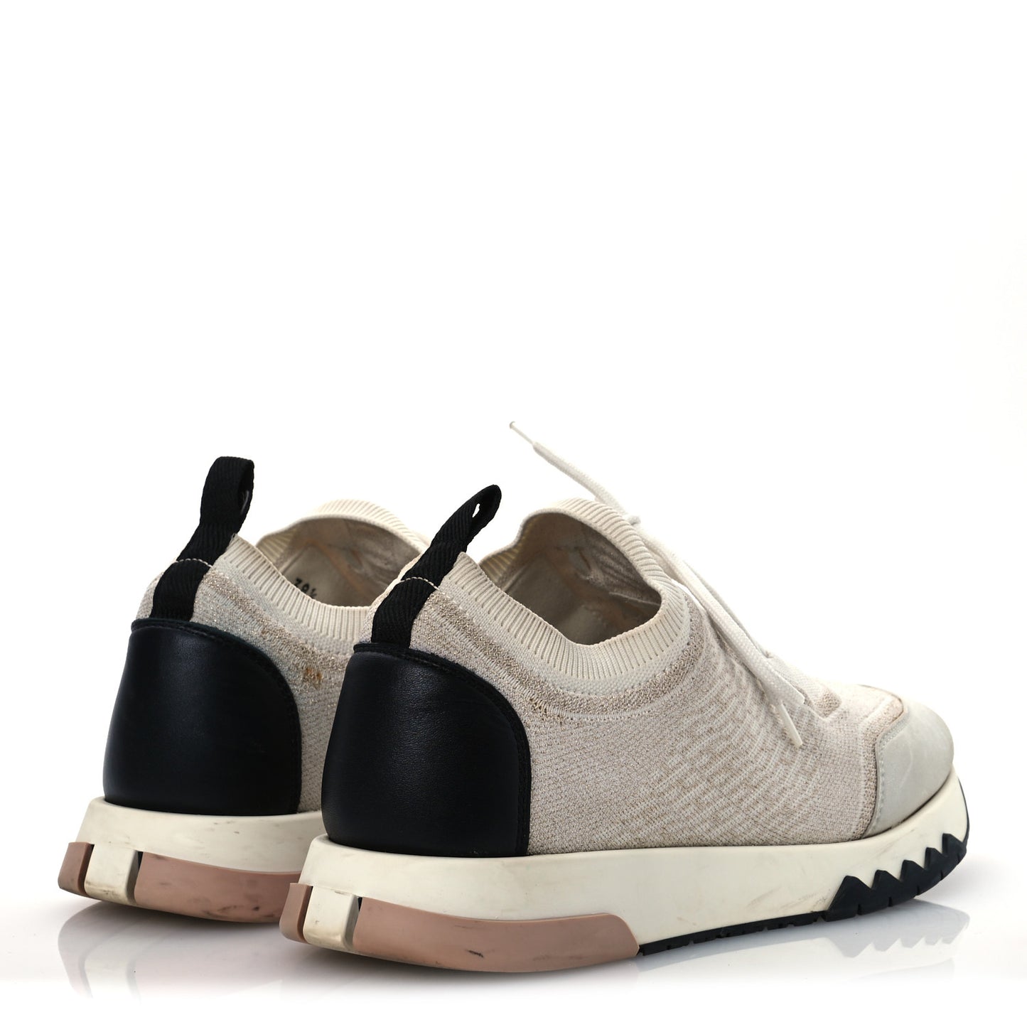 Technical Canvas Goatskin Womens Addict Sneakers 38.5 Multicolor Rose Dore