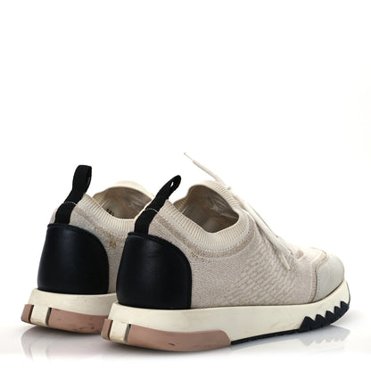 Hermes Technical Canvas Goatskin Womens Addict Sneakers 38.5 Multicolor Rose Dore 5 of 16