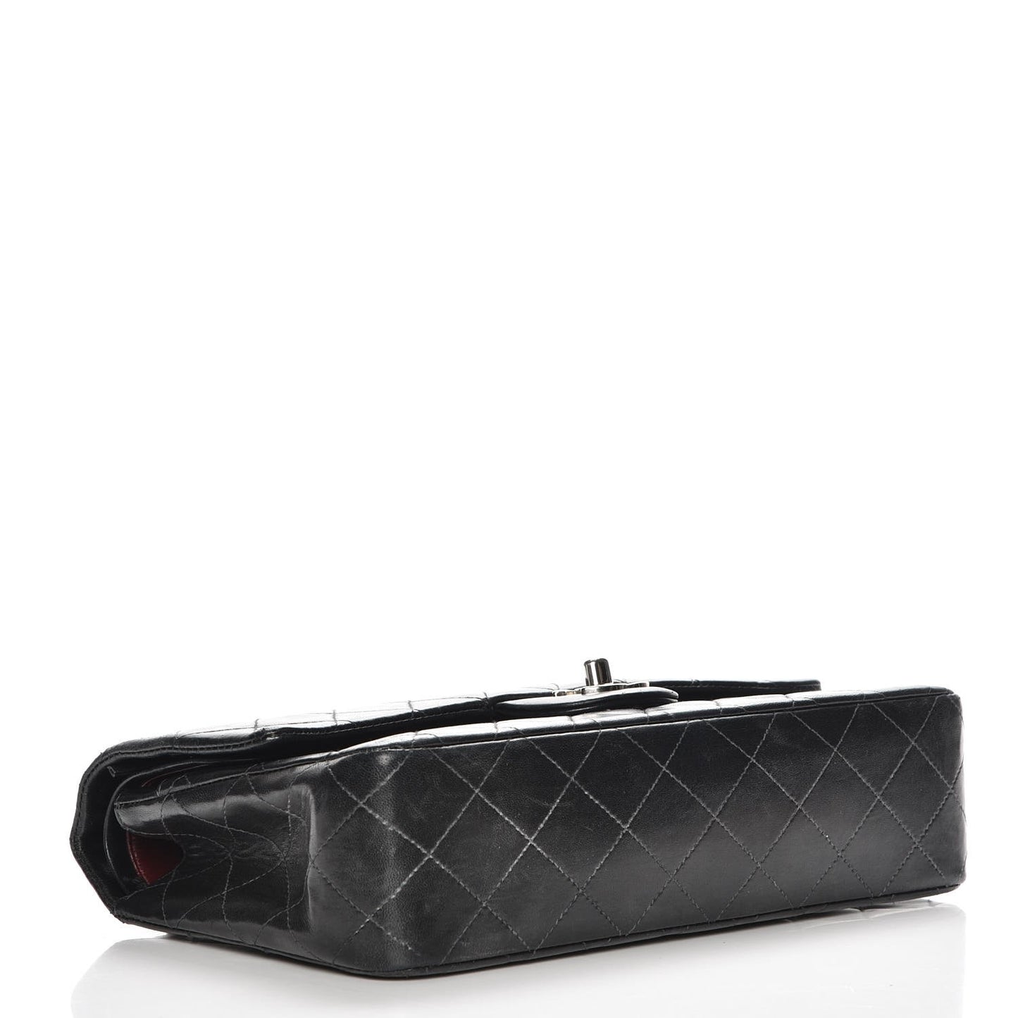 Lambskin Quilted Medium Double Flap Black