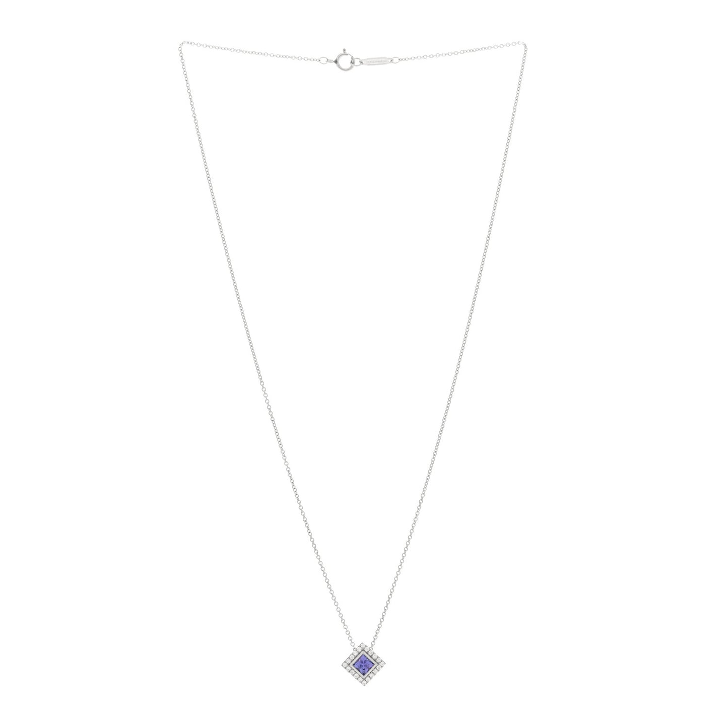 Platinum Diamond Tanzanite Pendant Necklace