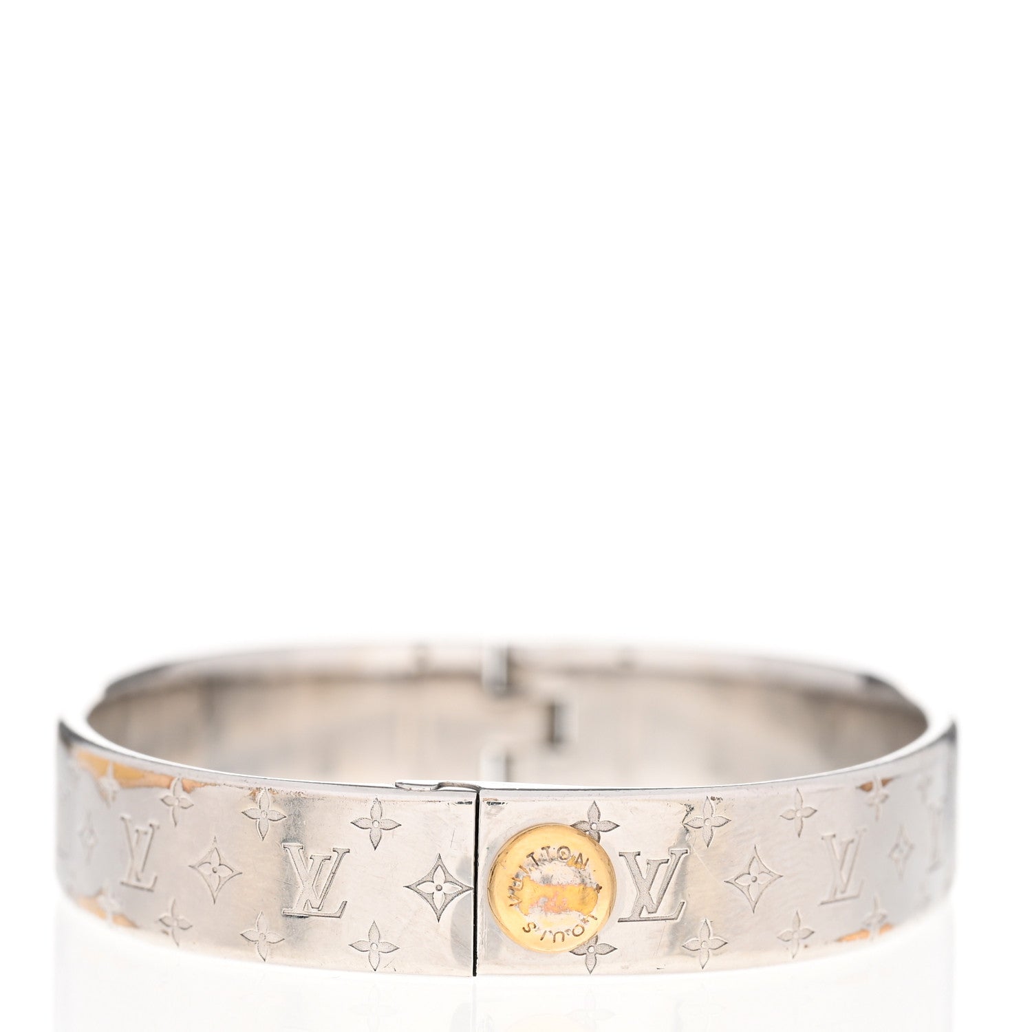 Louis Vuitton Palladium Monogram Nanogram Cuff S Silver 6 of 7