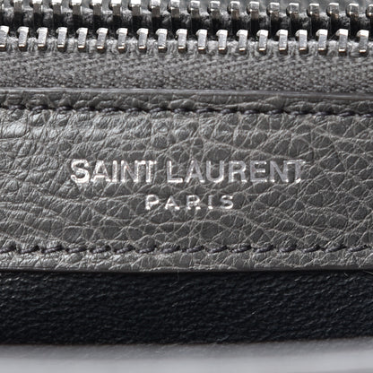 Saint Laurent Sheepskin Matelasse Chevron Monogram Large College Satchel Dark Anthracite 10 of 13
