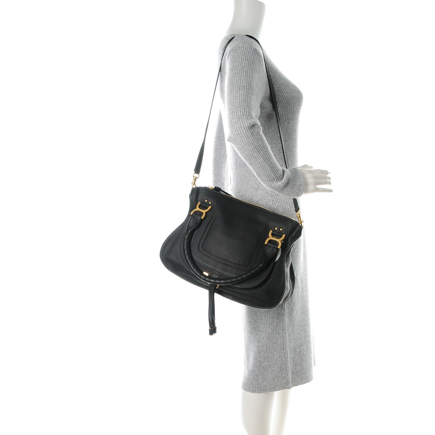Chloe Calfskin Medium Marcie Satchel Black 2 of 8