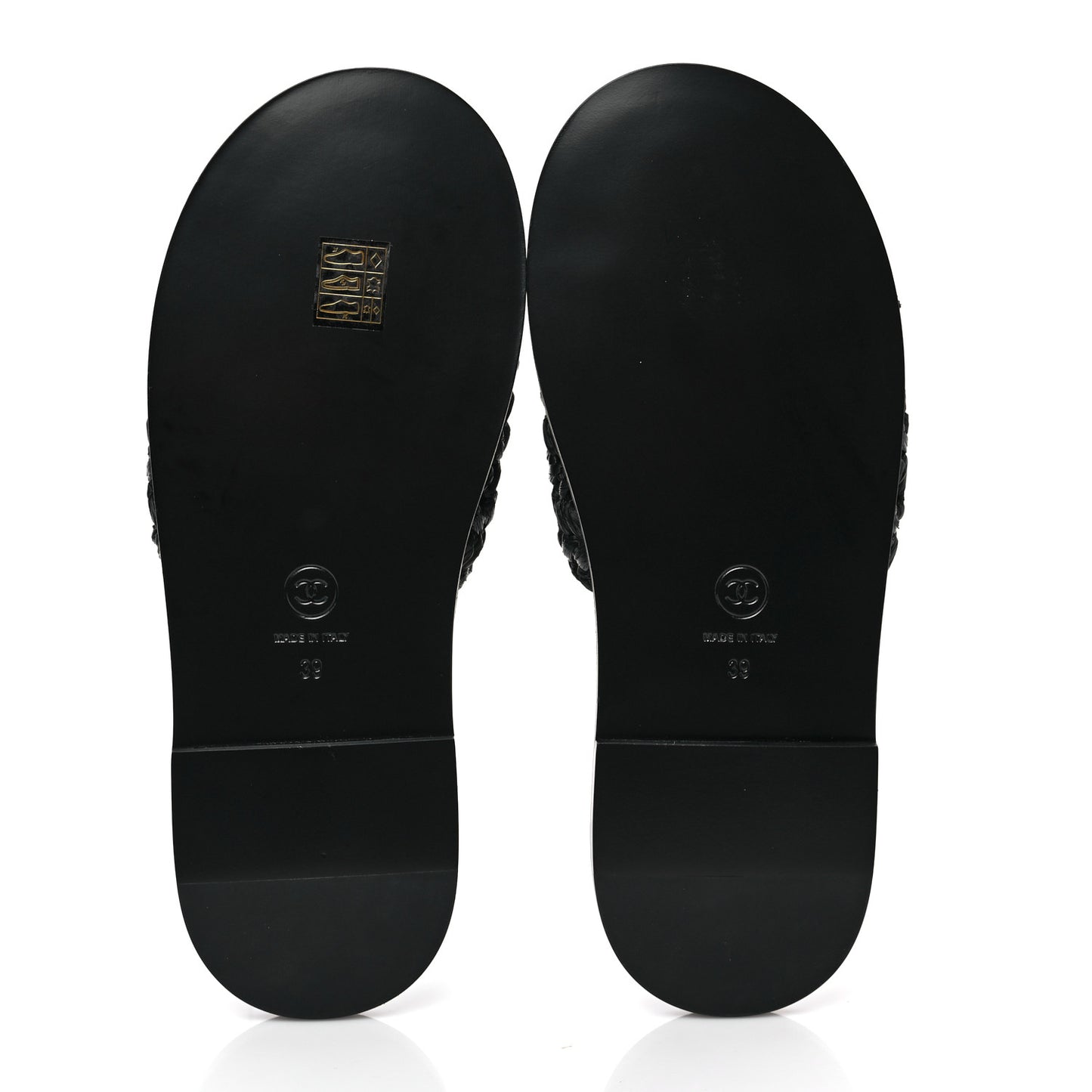 Raffia Crystal CC Mules Sandals 39 Black