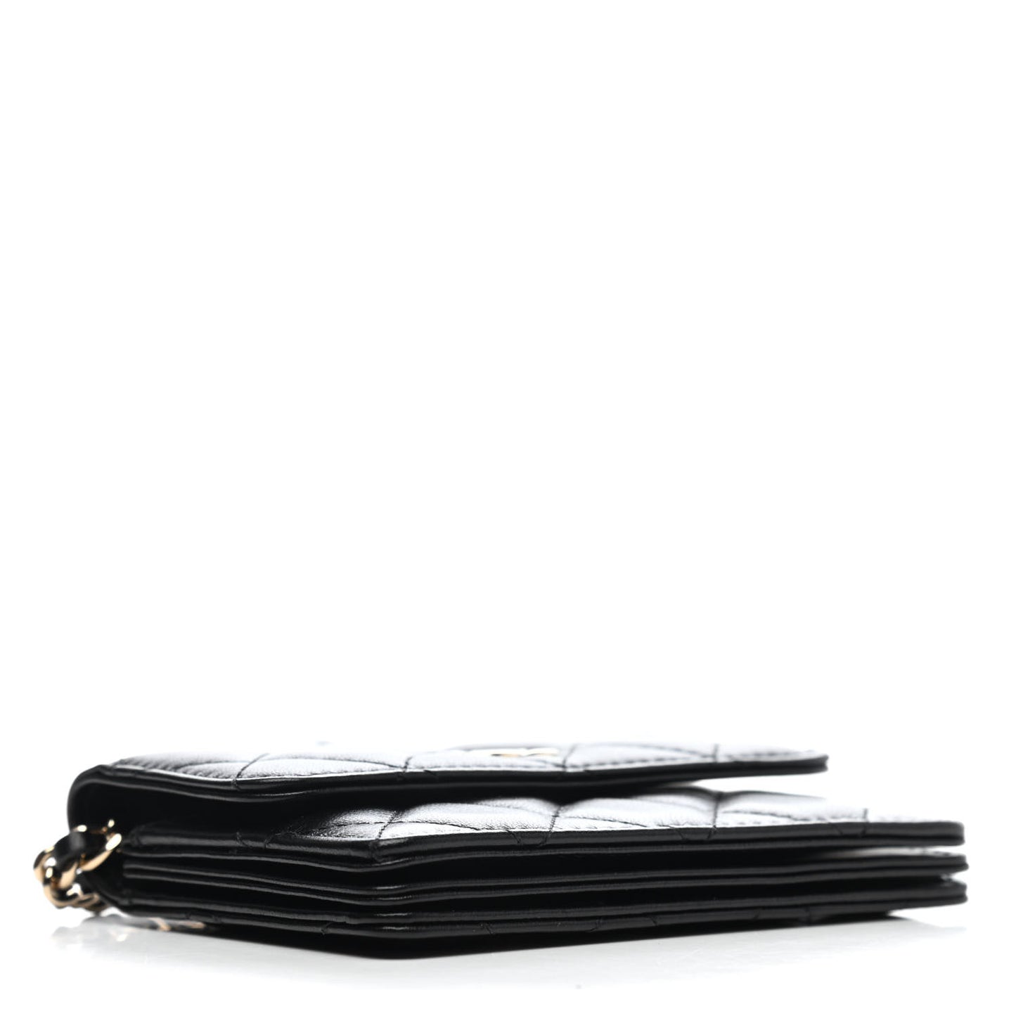 Lambskin Quilted My Chanel Lady Card Holder On Chain Black