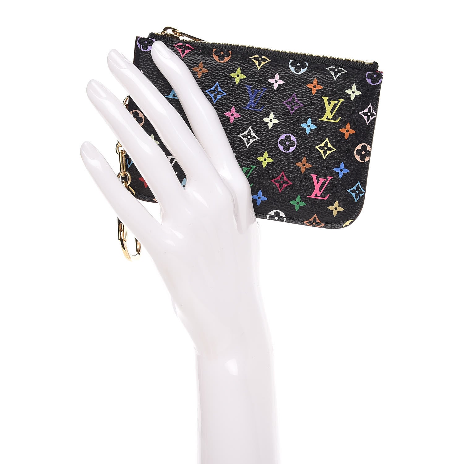 Louis Vuitton Monogram Multicolor Key Pouch Black Grenade 2 of 8