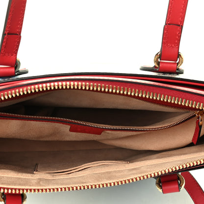 Gucci GG Supreme Monogram Blooms Medium Zippered Bucket Tote Beige Blue Navy Hibiscus Red 4 of 5
