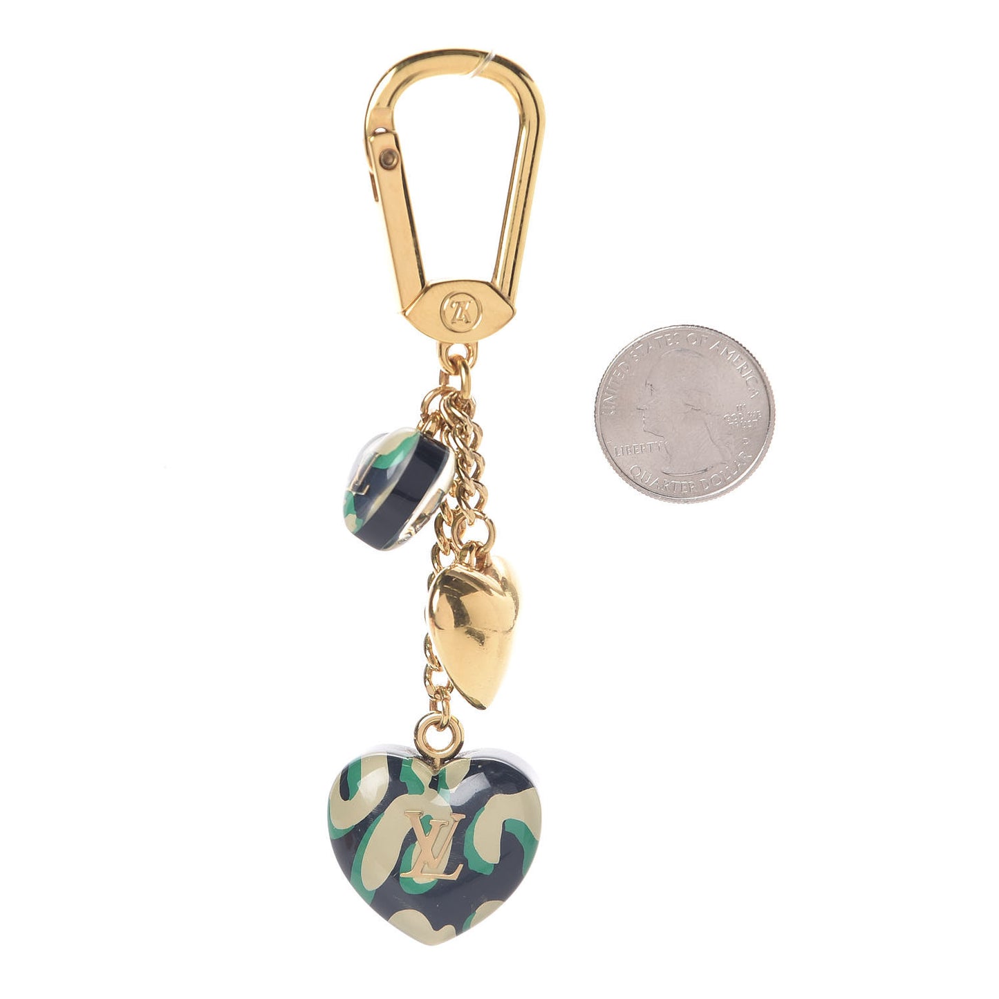 Leopard Heart Bag Charm Key Holder Blue Infini