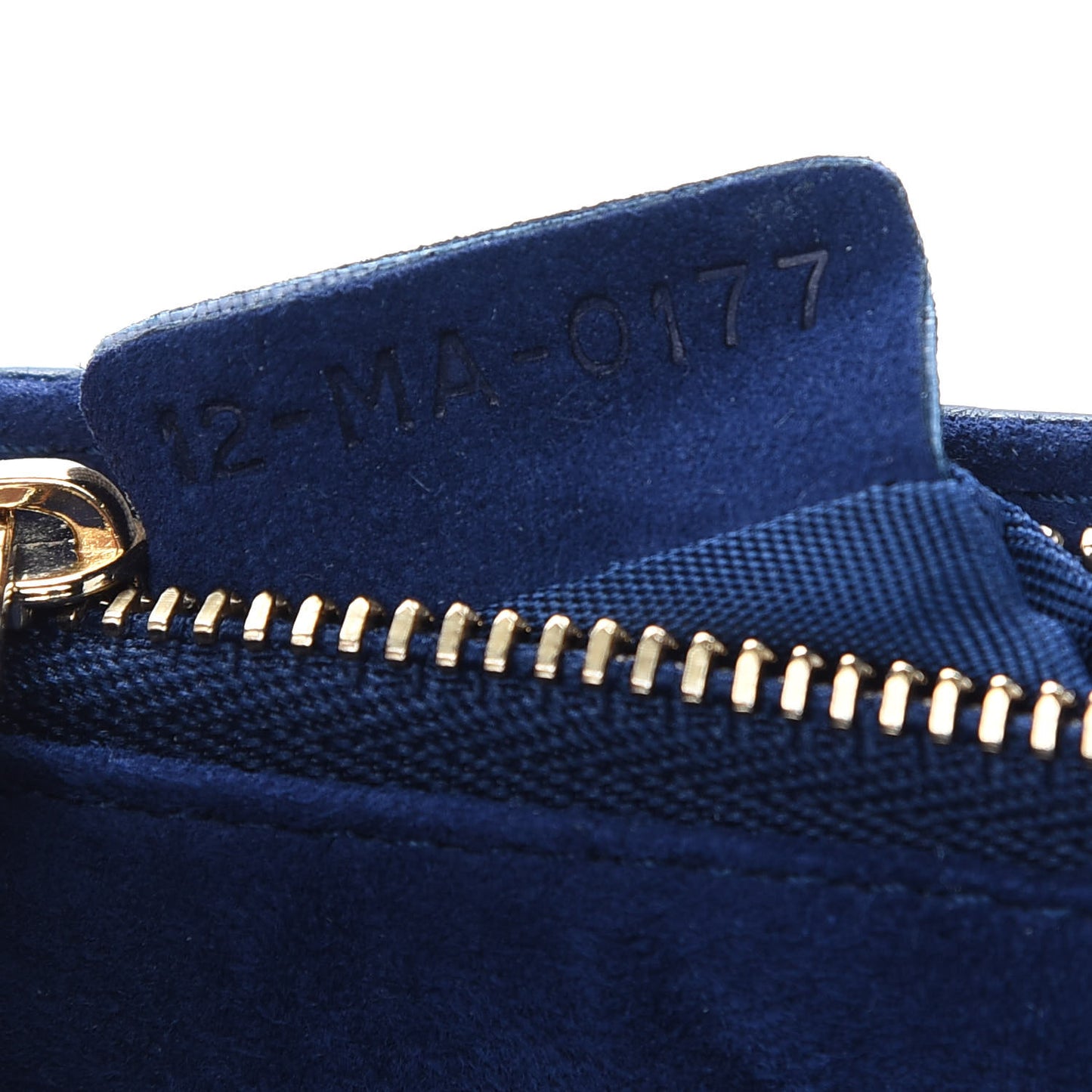Grained Calfskin Diorama Wallet on Chain Pouch Blue