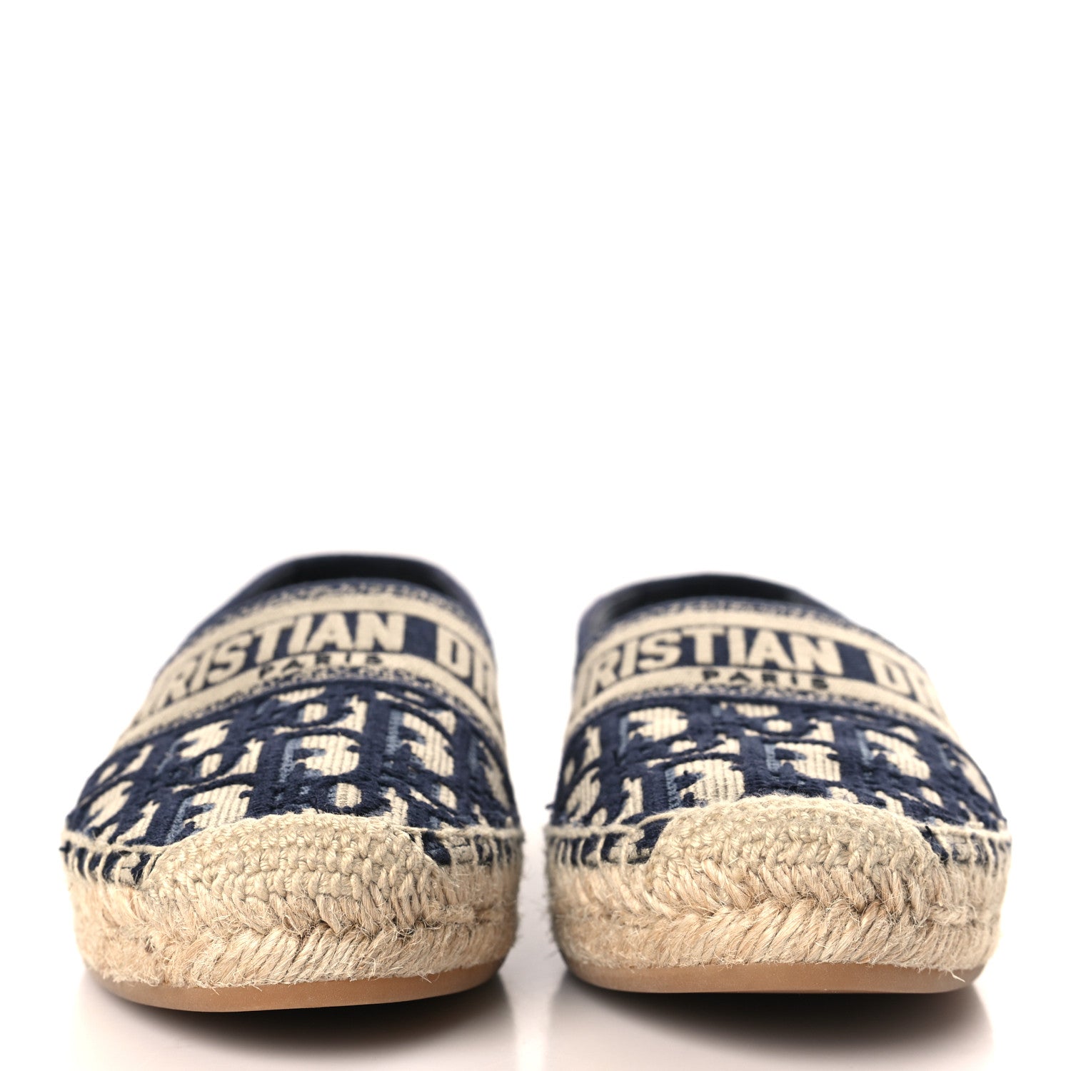 Christian Dior Oblique Embroidered Granville 15mm Espadrilles 38.5 Deep Blue 2 of 9