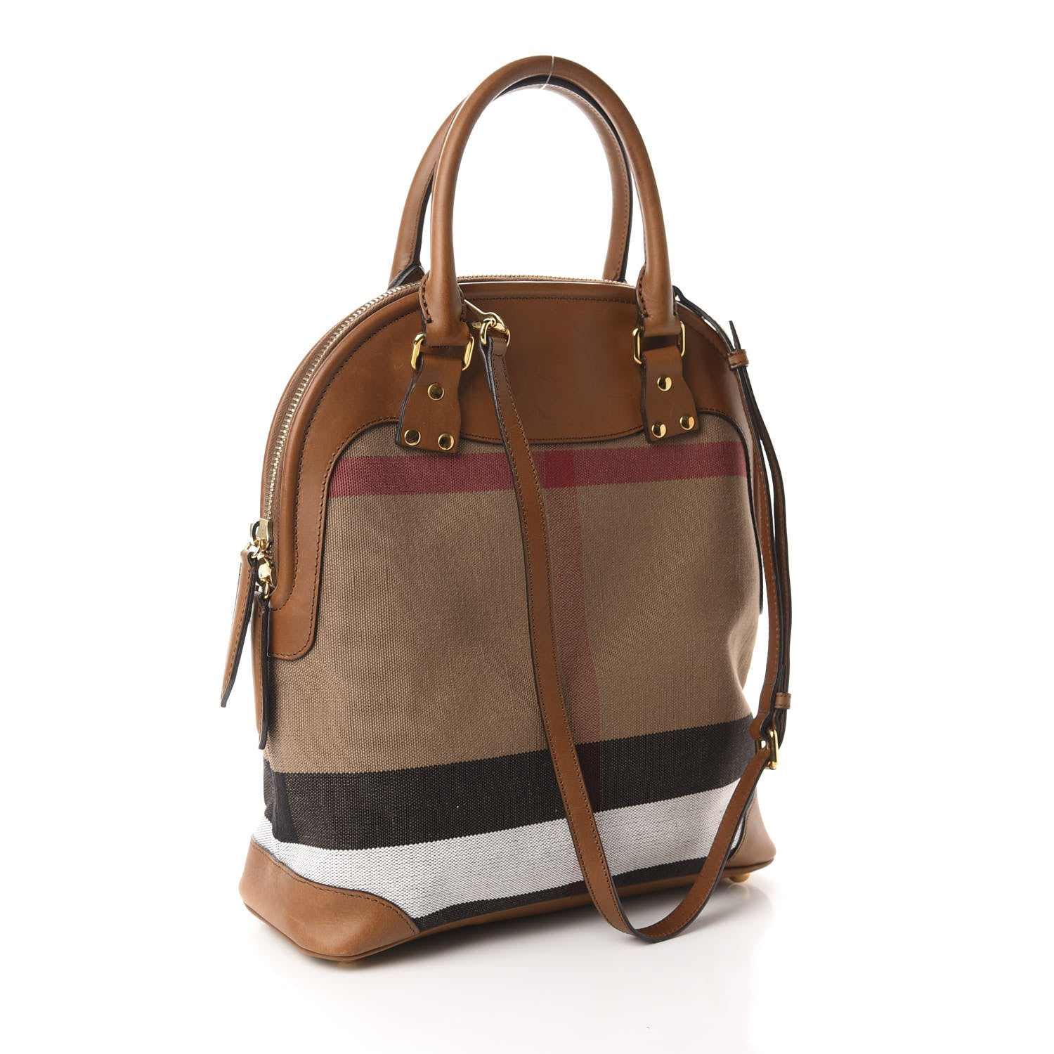 Burberry Canvas Mega Check Calfskin Medium Bloomsbury Saddle Brown 3 of 12