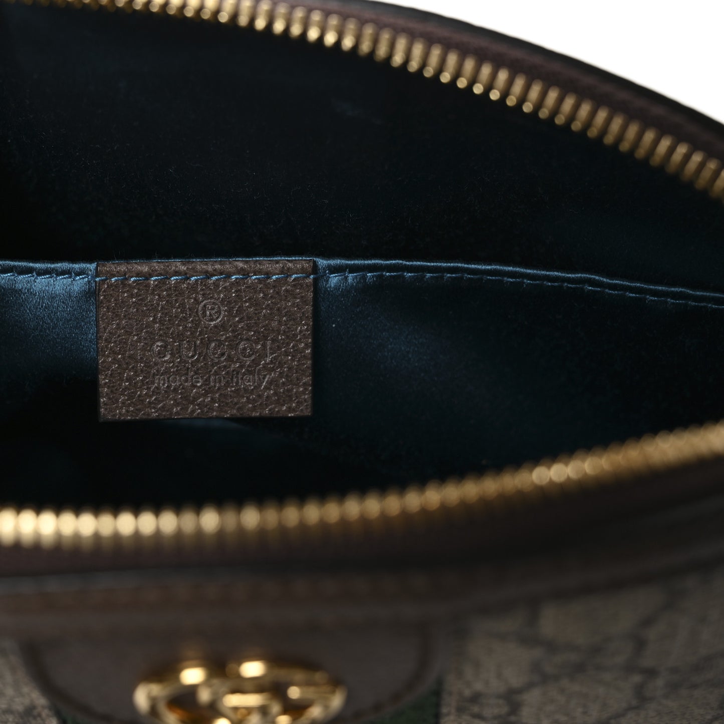 GG Supreme Monogram Textured Dollar Calfskin Web Small Ophidia Dome Shoulder Bag Beige Ebony New Acero