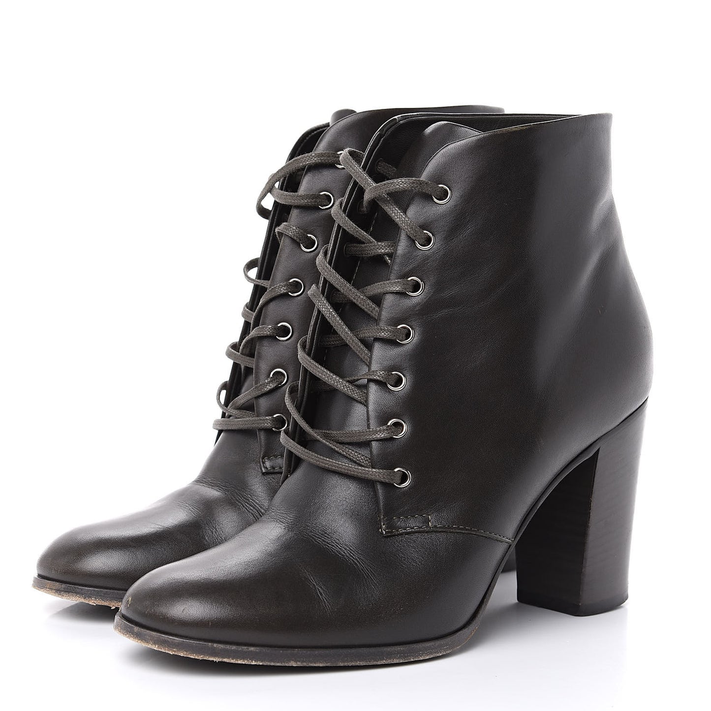 Lambskin CC Short Boots 37.5 Dark Grey