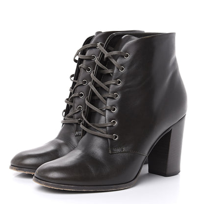 Chanel Lambskin CC Short Boots 37.5 Dark Grey 3 of 10