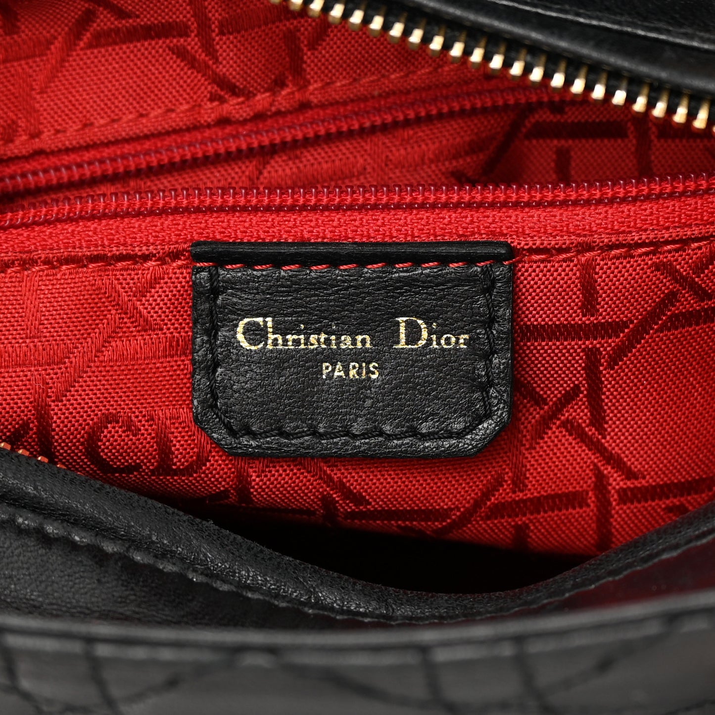 Lambskin Cannage Medium Lady Dior Black