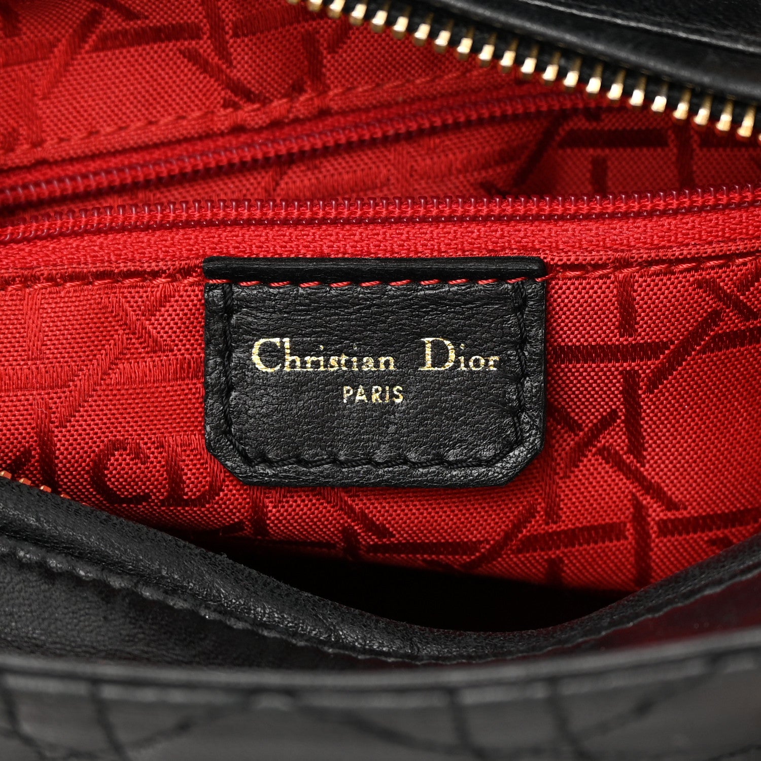 Christian Dior Lambskin Cannage Medium Lady Dior Black 6 of 19