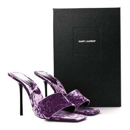 Saint Laurent Velvet Baliqua 105 Mule Sandals 39 Malva 9 of 9