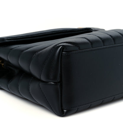 Saint Laurent Calfskin Y Quilted Monogram Small Loulou Chain Satchel Black 10 of 11