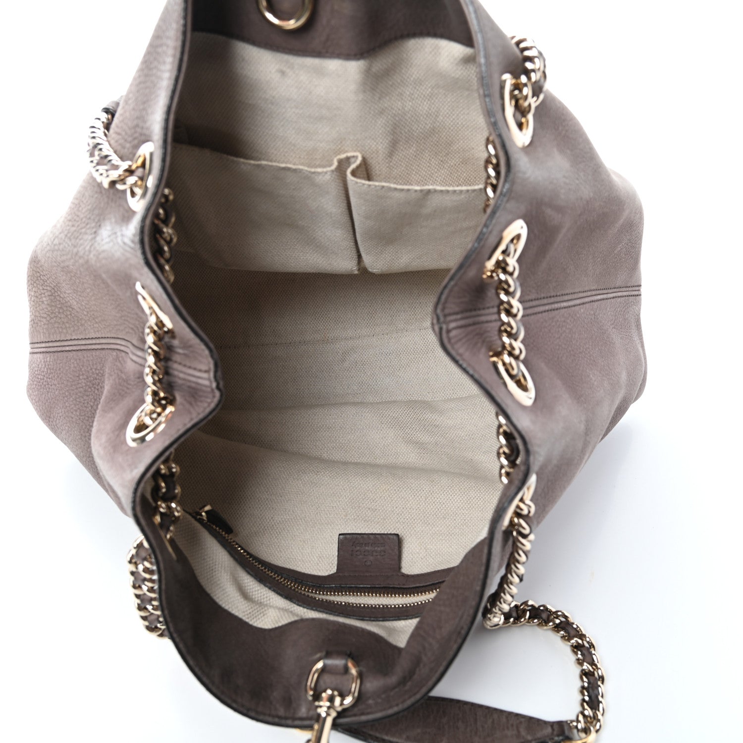 Gucci Vitello Range Medium Soho Chain Shoulder Bag Grey Field 5 of 9