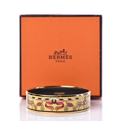 Hermes Enamel Printed Wide Chariots Bracelet 65 6 of 6