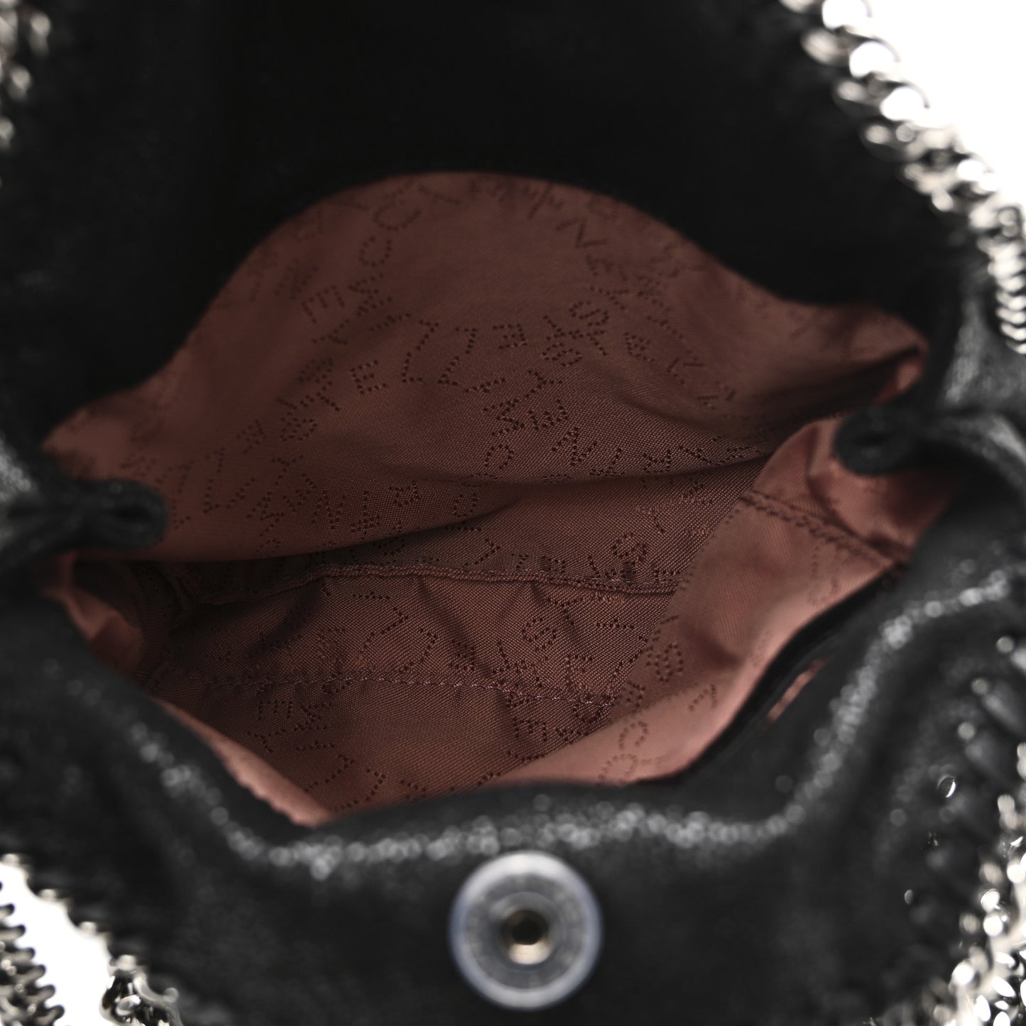 Shaggy Deer Crystal Stones Heart Tiny Falabella Tote Black